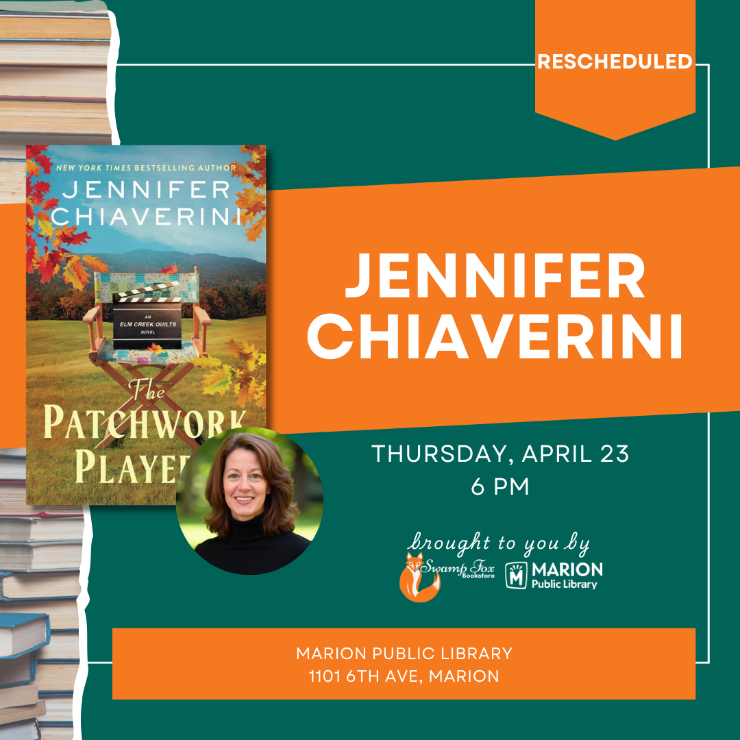 Announcement about Jennifer Chiaverini's event in Marion, IA